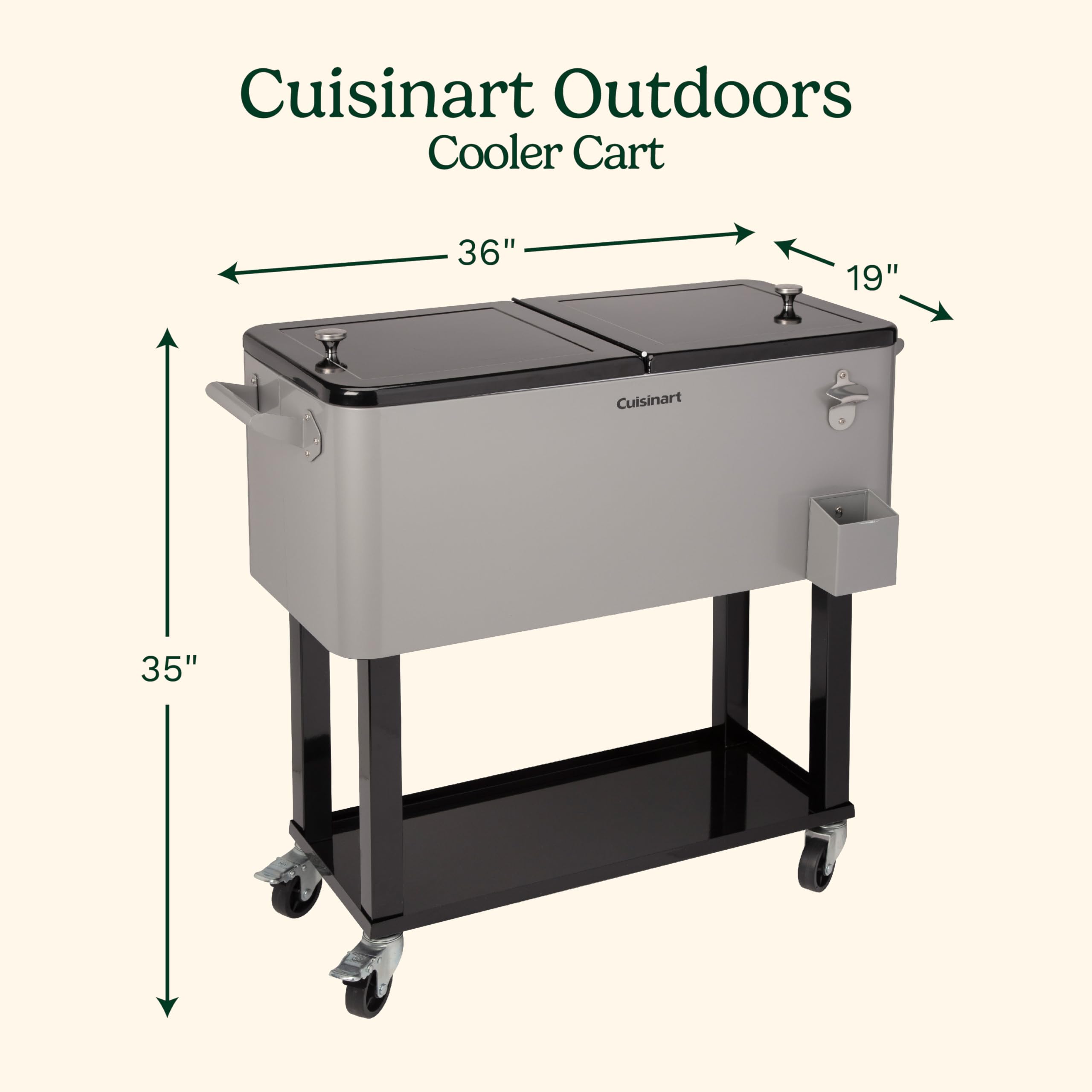 80 Qt Outdoor Cooler Cart with Wheels