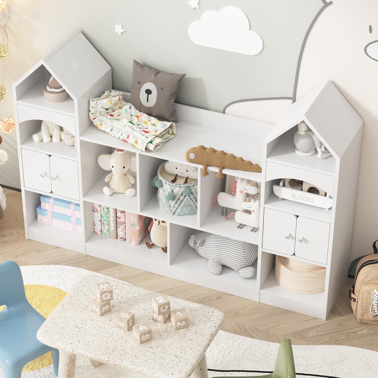 Castle Shape Children's Bookshelf Storage Organizer