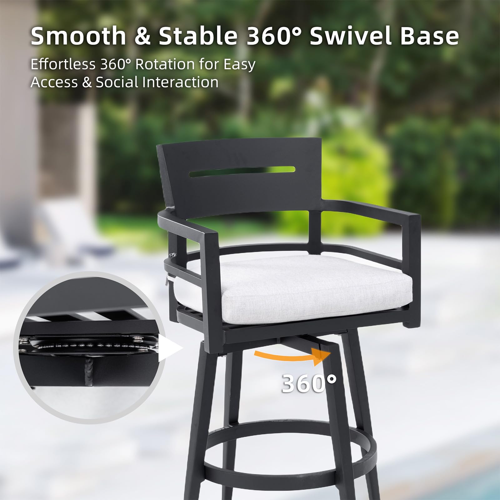 Swivel Outdoor Bar Stools Set of 2