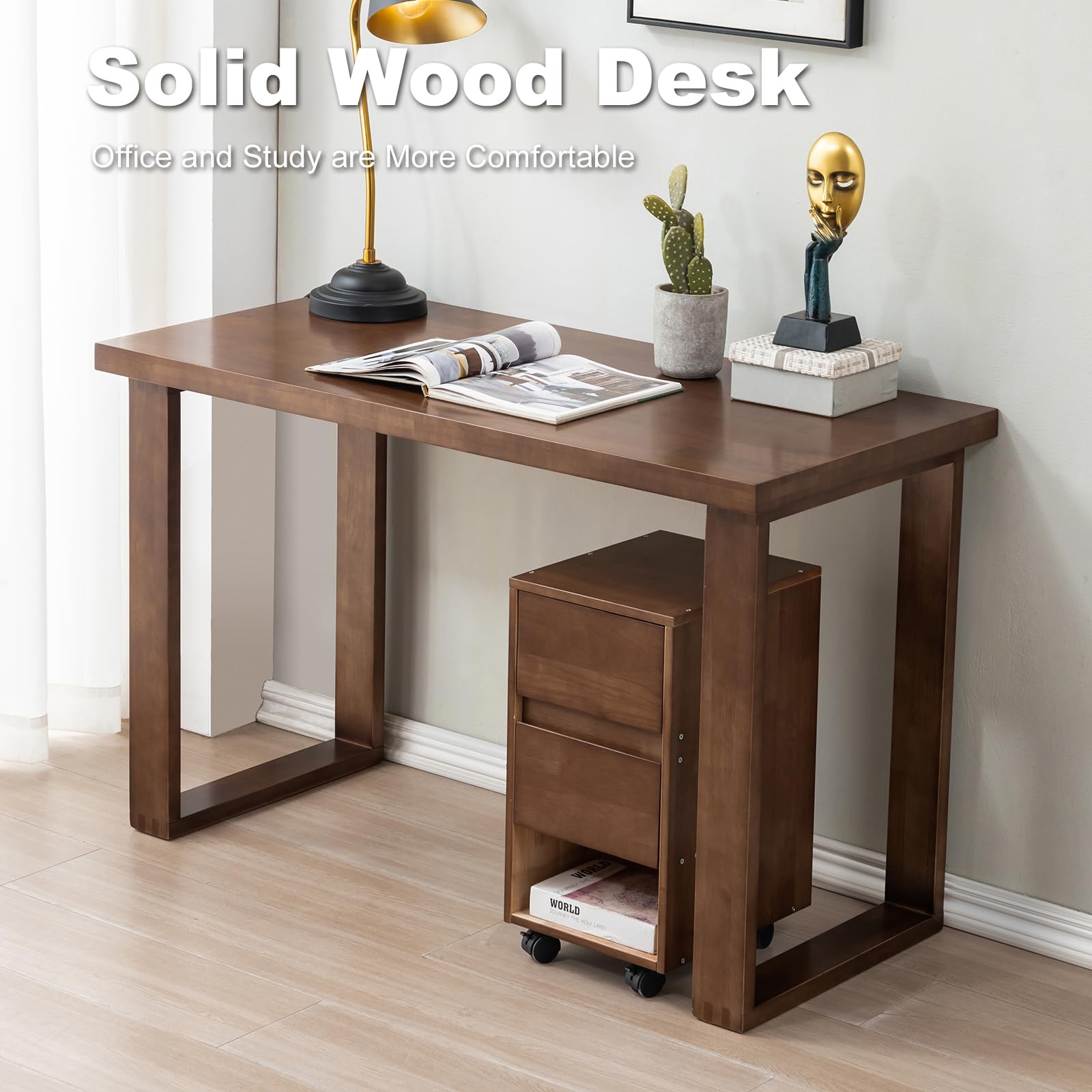 Solid Wood Computer Desk 47 Inch