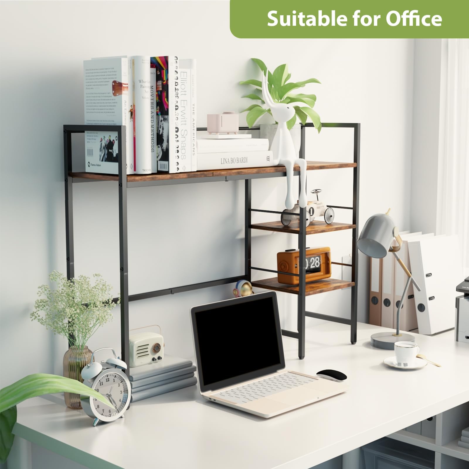 38.5 Inch Desk Hutch with 3-Tier Storage Organizer