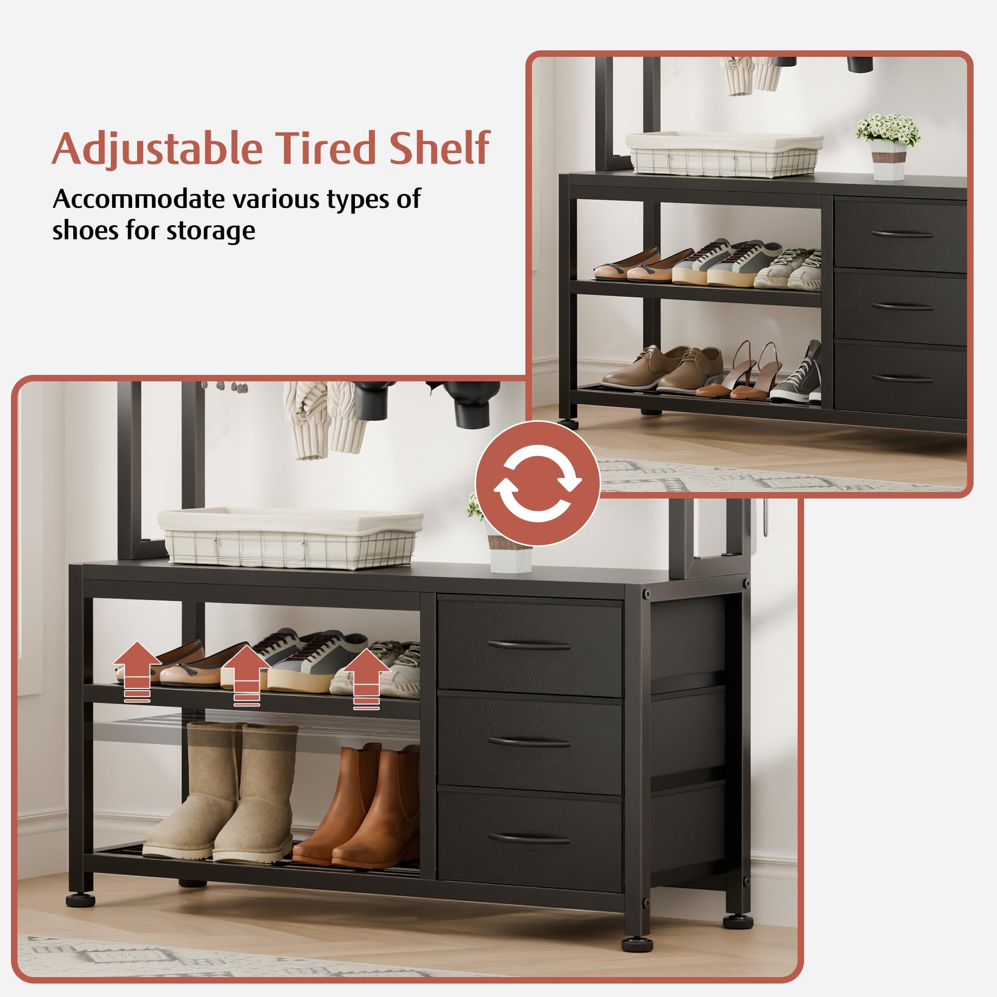 Hall Tree with Bench and Shoe Storage