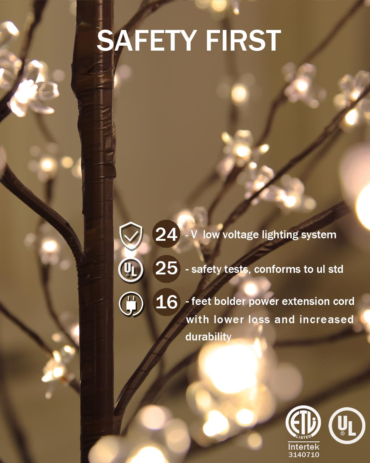 LED Cherry Blossom Tree with Warm White Lights