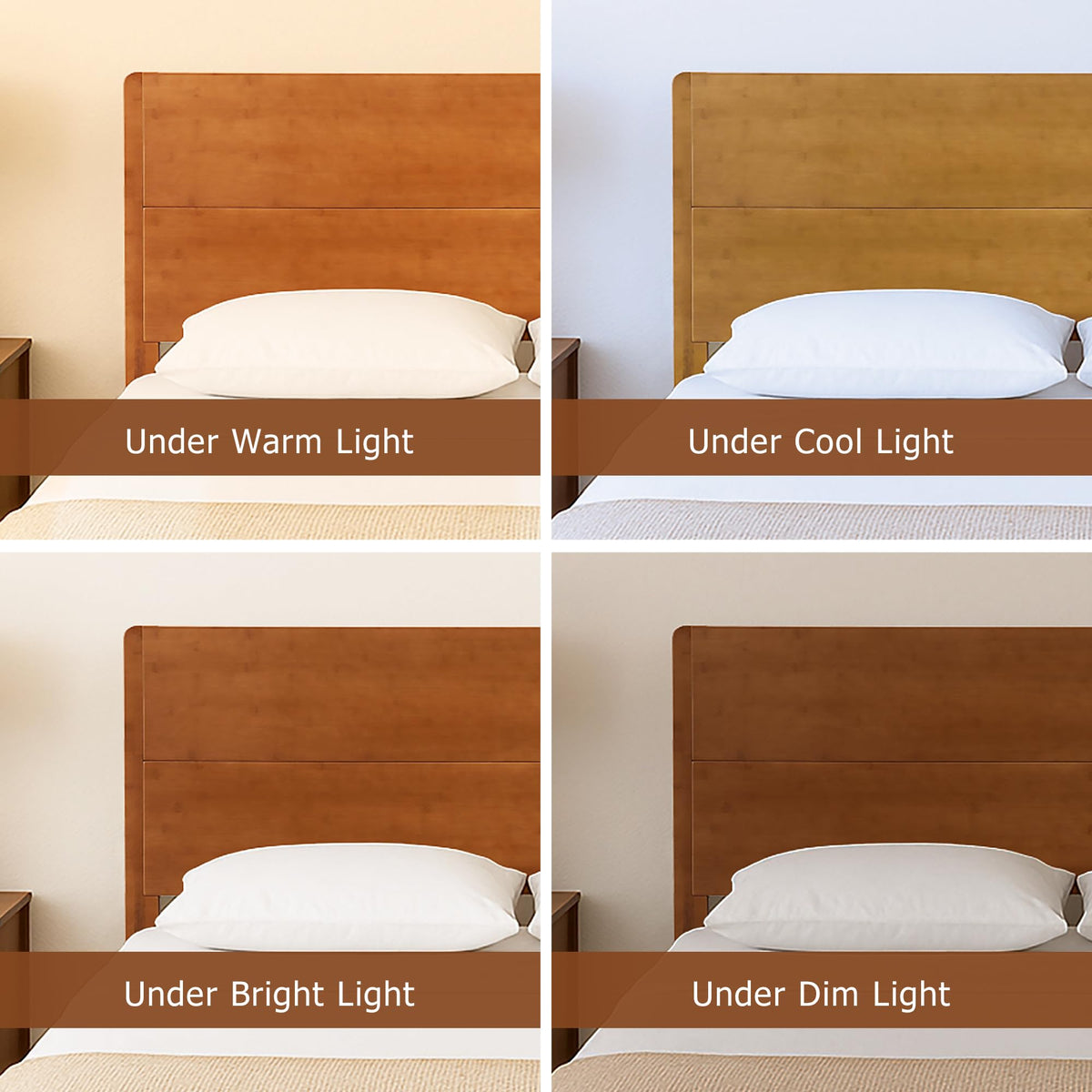 Queen Bamboo Platform Bed with Tall Headboard