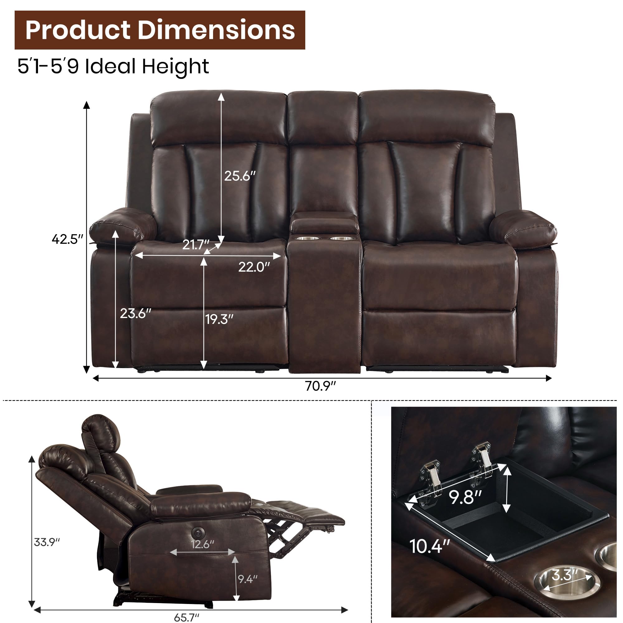 Power Reclining Loveseat with Console