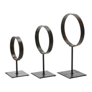 Decorative Metal Rings on Stands Set of 3