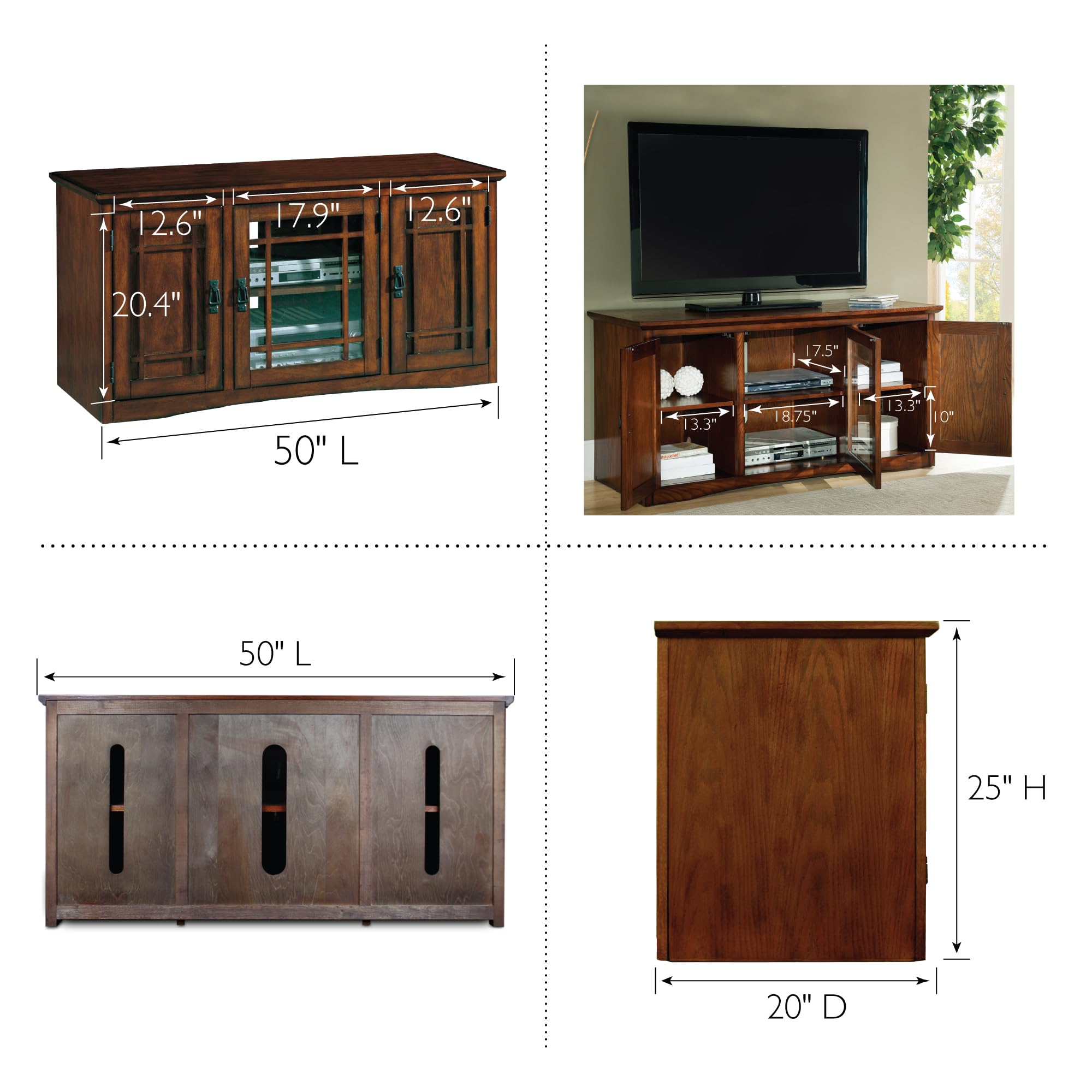 Mission Oak TV Stand for 55" TVs