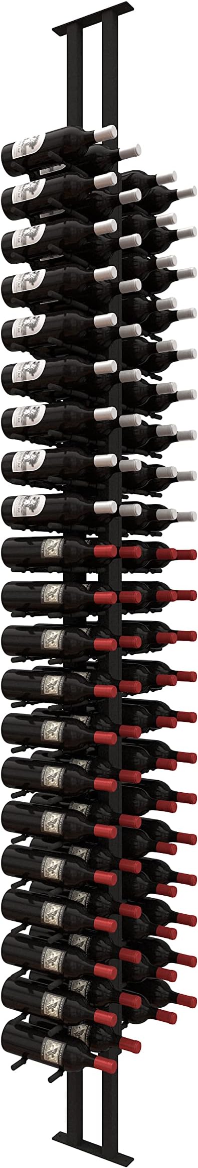 Floor-to-Ceiling Wine Rack - Double Deep Wall Mount - 42 Bottle Capacity