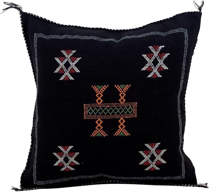 Moroccan Cactus Silk Embroidered Pillow Case 20x20