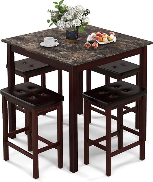 5-Piece Counter Height Dining Set with Bar Stools