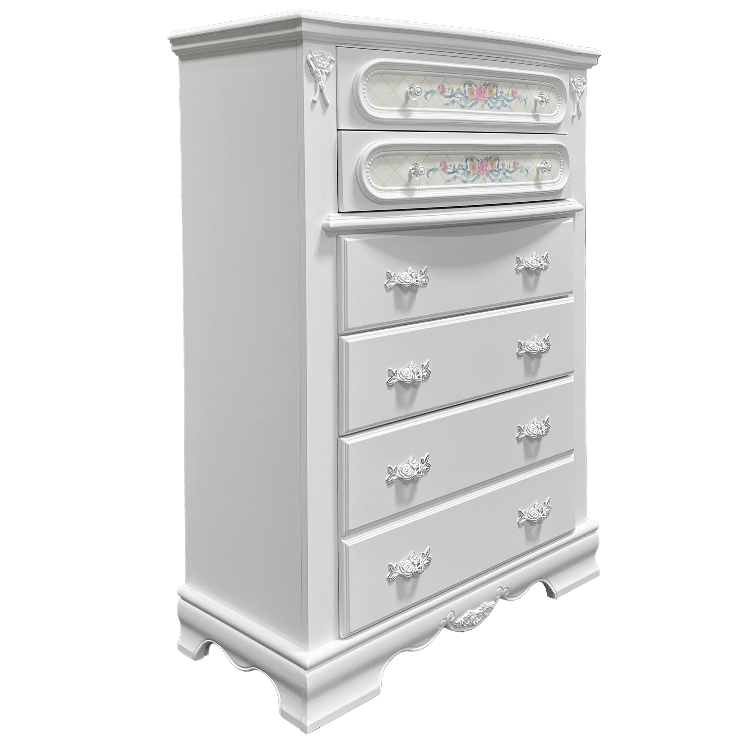 Flora 5-Drawer Chest White