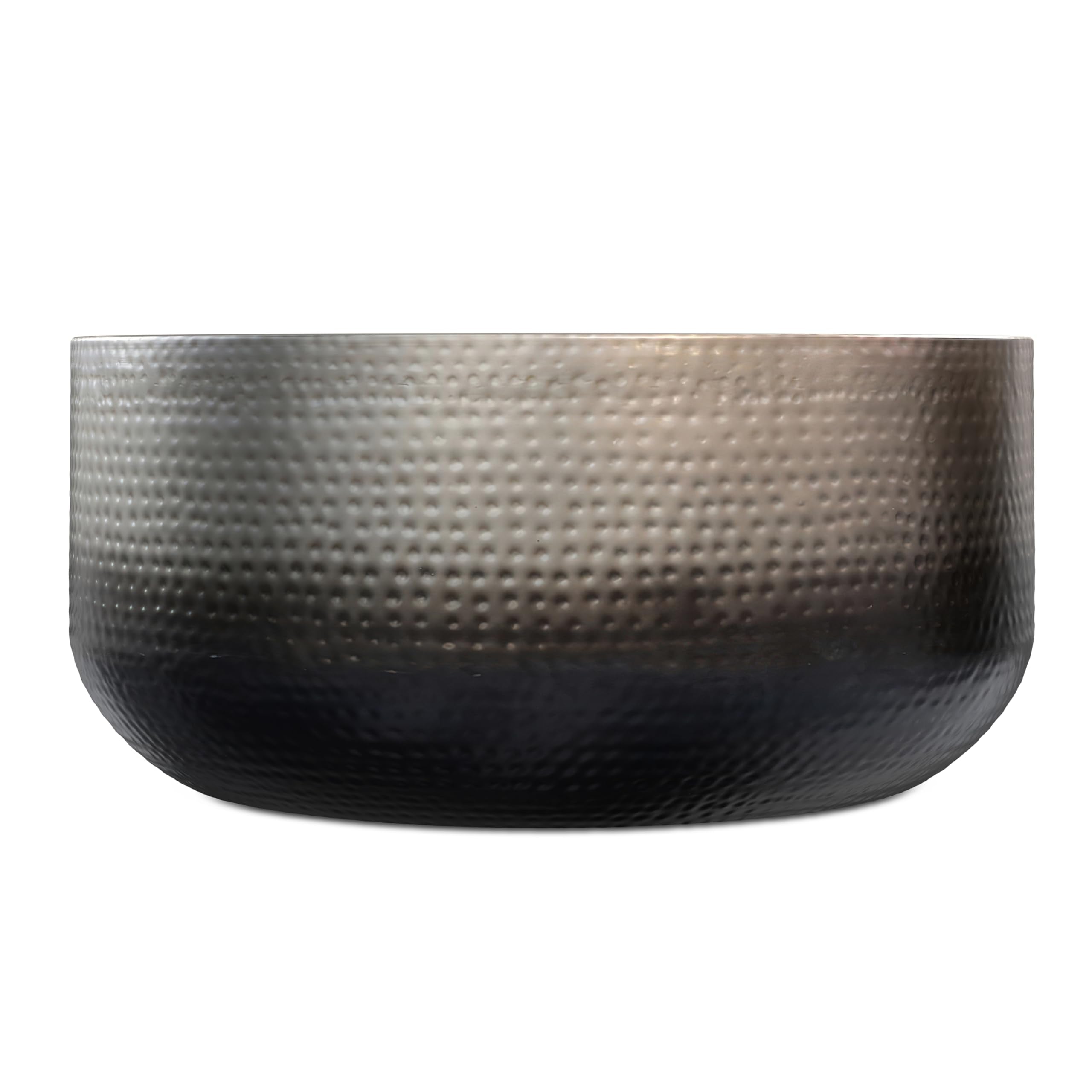 Nova Drum Coffee Table - 36 Inch Wide Metal Accent Table Silver Ombre