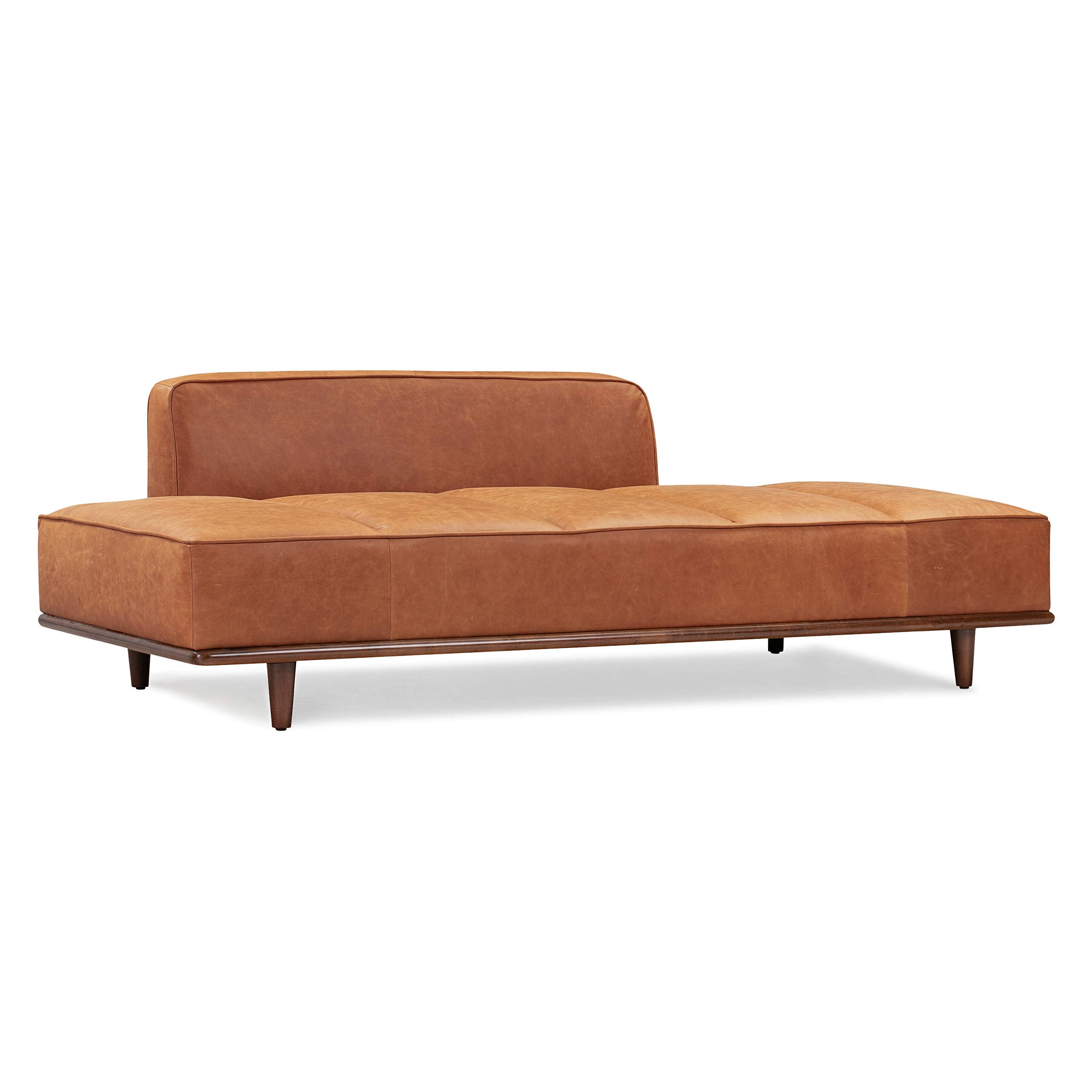 Jasper Daybed - Cognac Tan Leather with Walnut Ash Frame