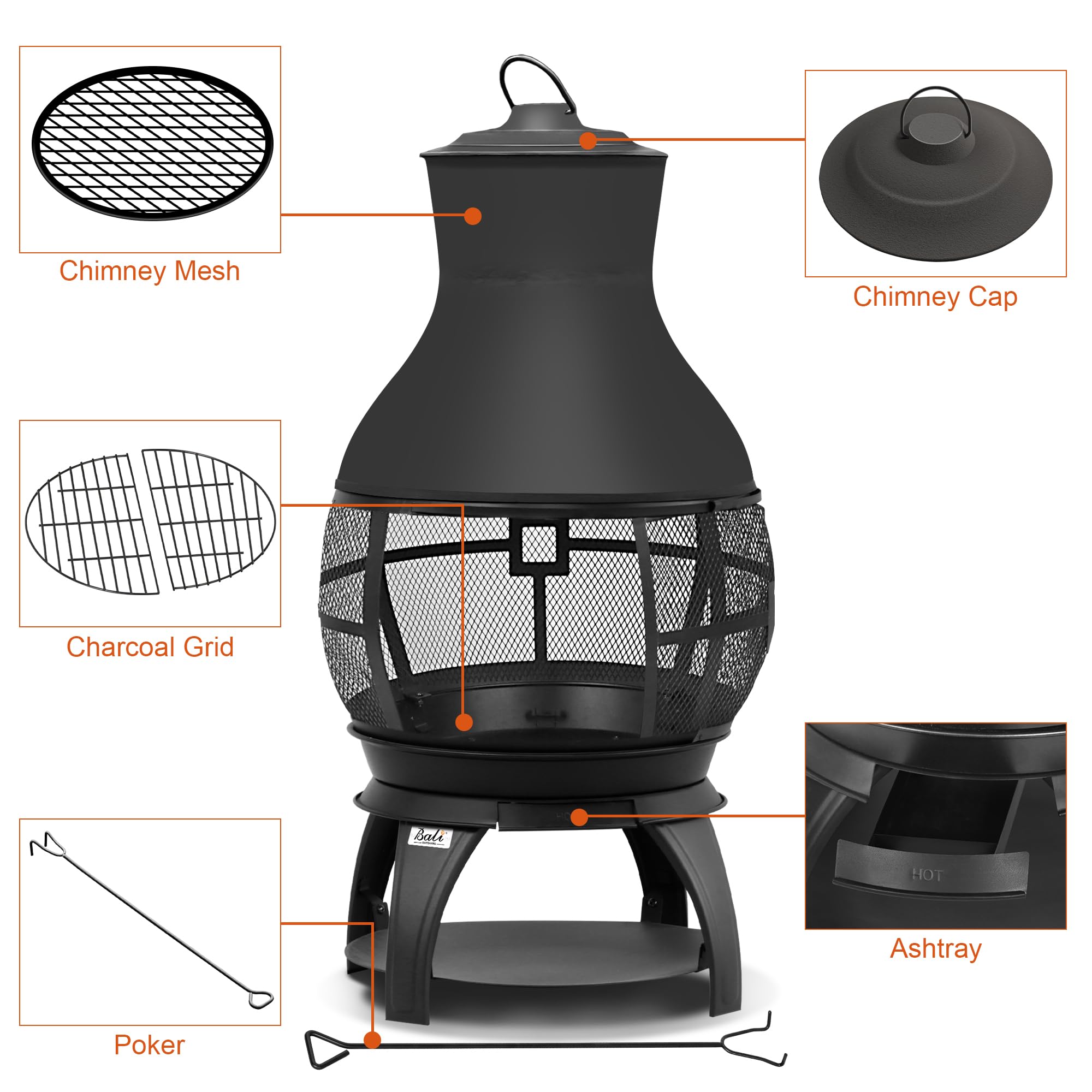Cast Iron Chiminea Fire Pit