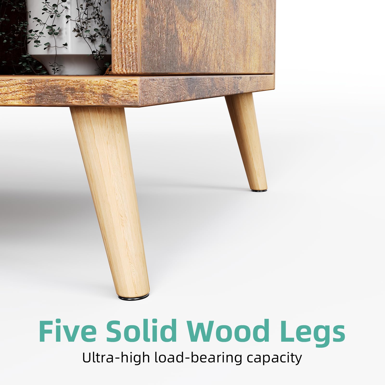 8-Cube Bookshelf with Legs Rustic Brown