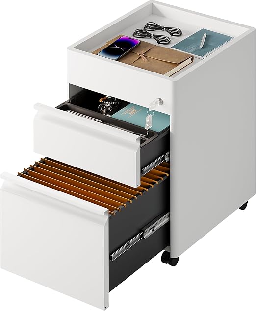 2-Drawer Locking File Cabinet with Wheels