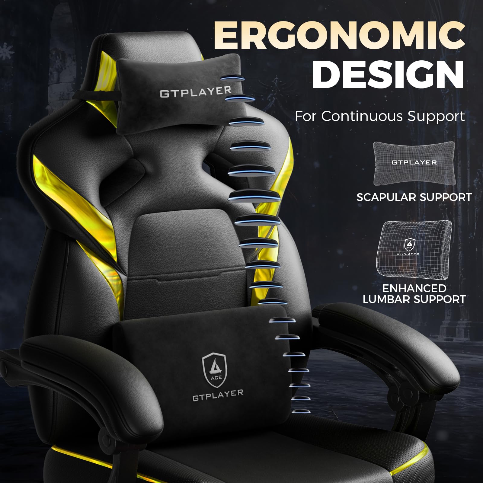 Big and Tall Gaming Chair with Footrest