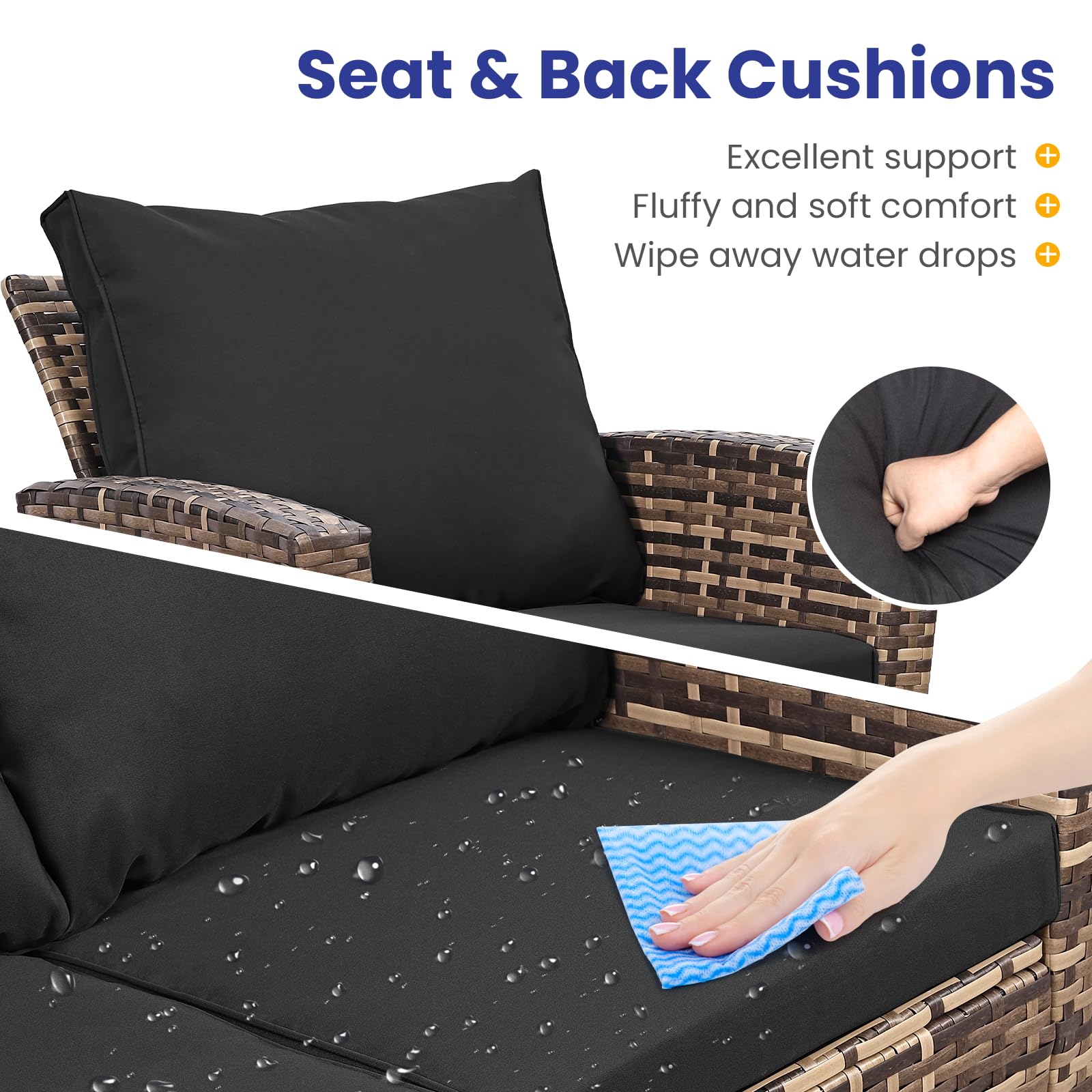 4 Piece Outdoor Wicker Patio Furniture Set