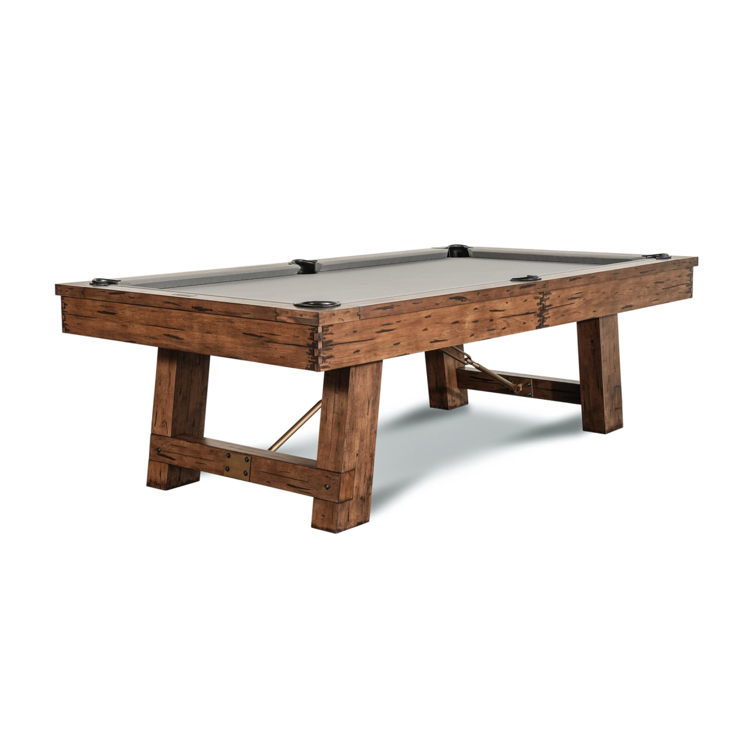 8ft Slate Pool Table Antique Brown