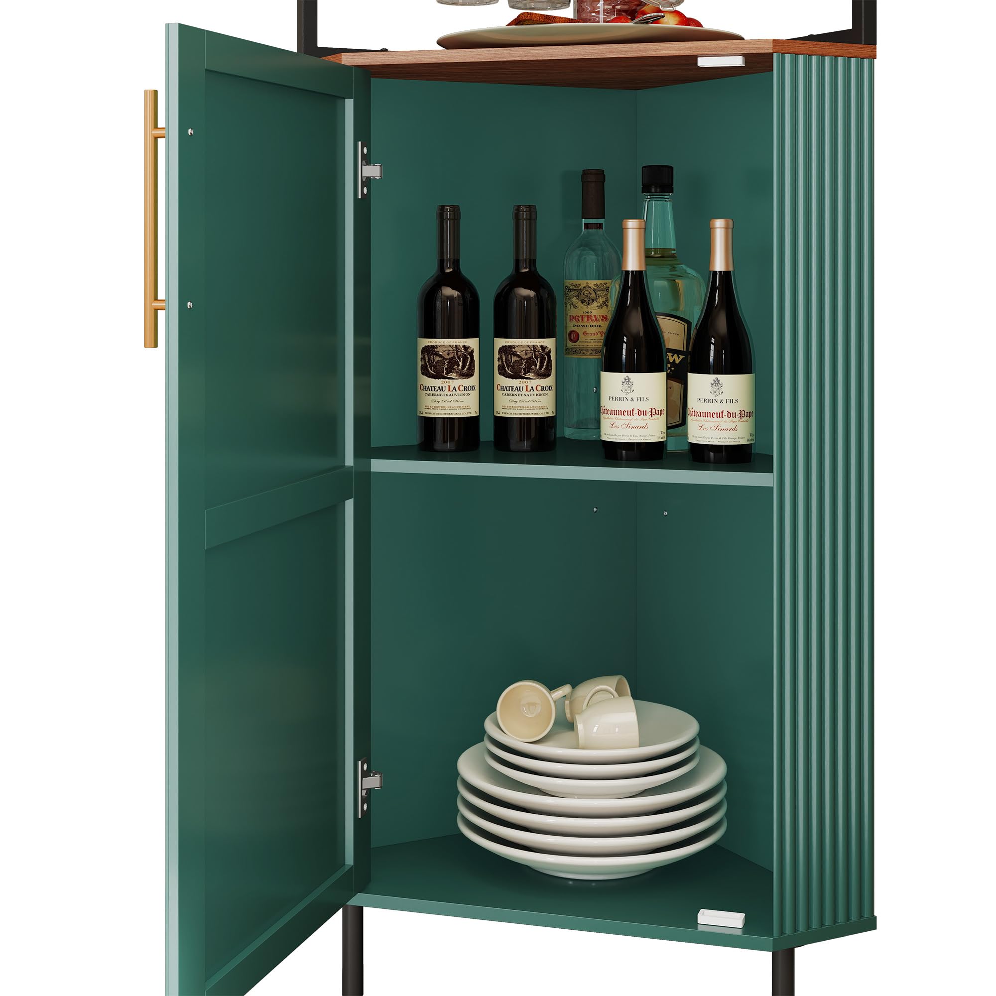 Corner Bar Cabinet with LED Strip