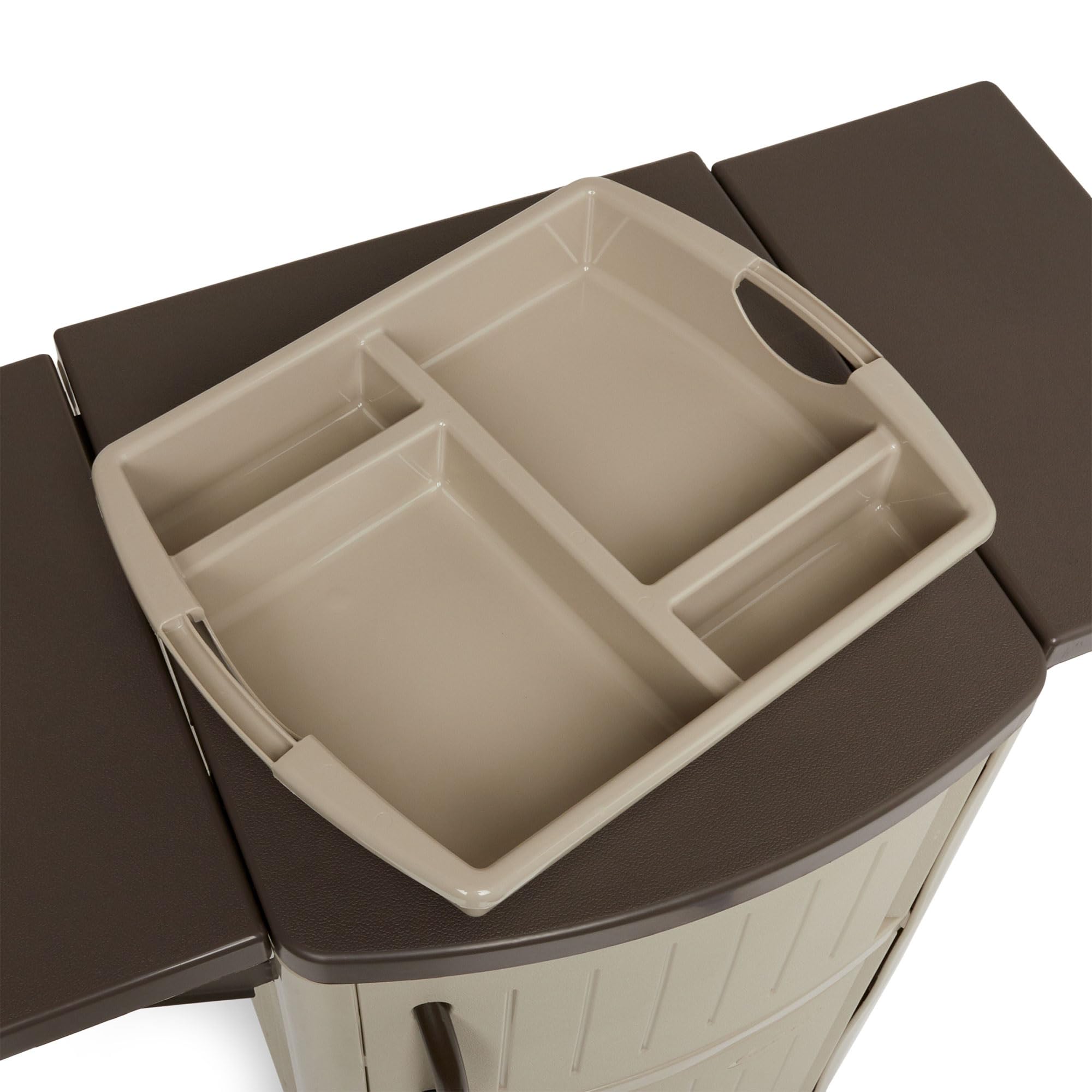 Portable Outdoor Serving Station with Storage Cabinets