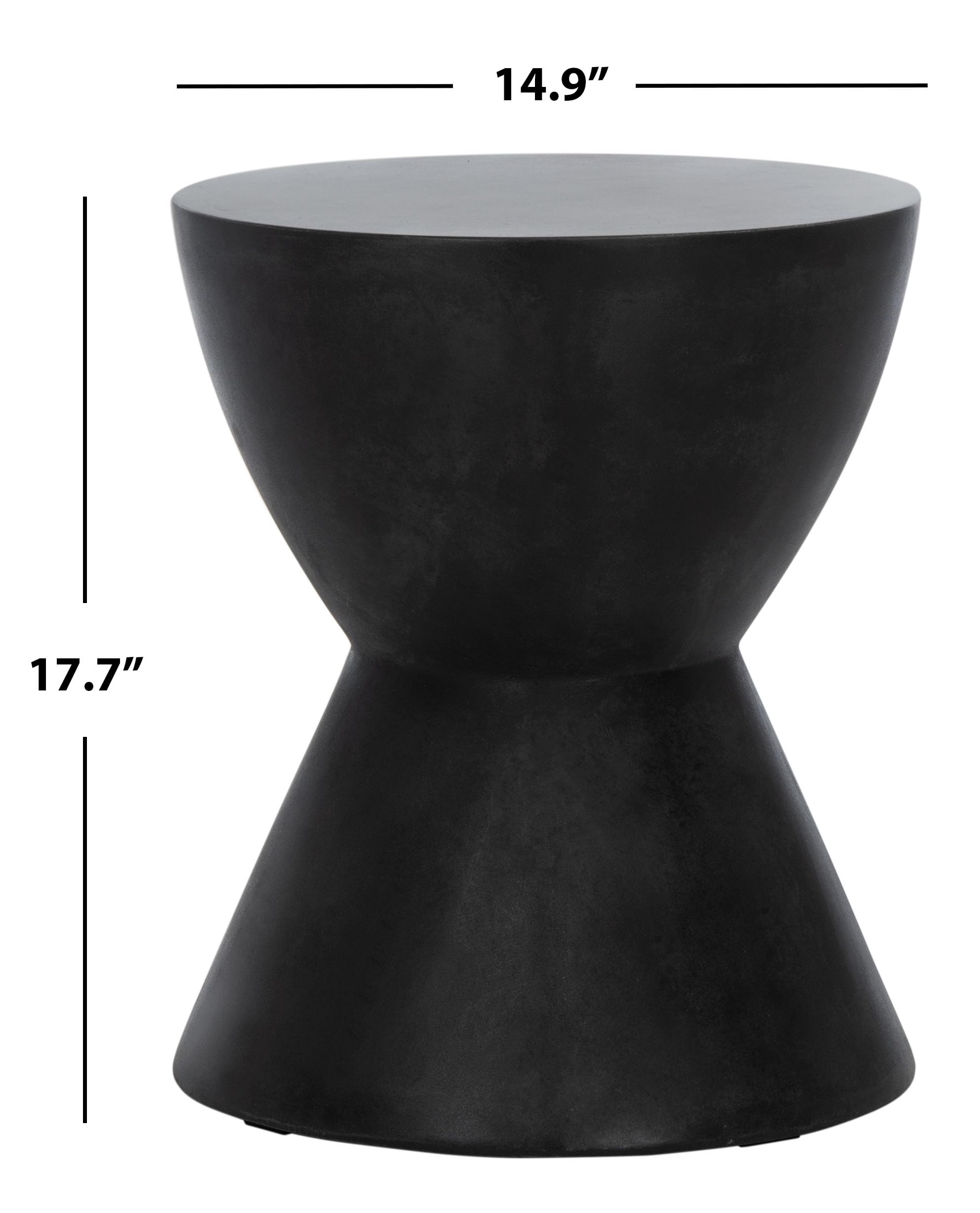Black Modern Concrete Round Accent Table