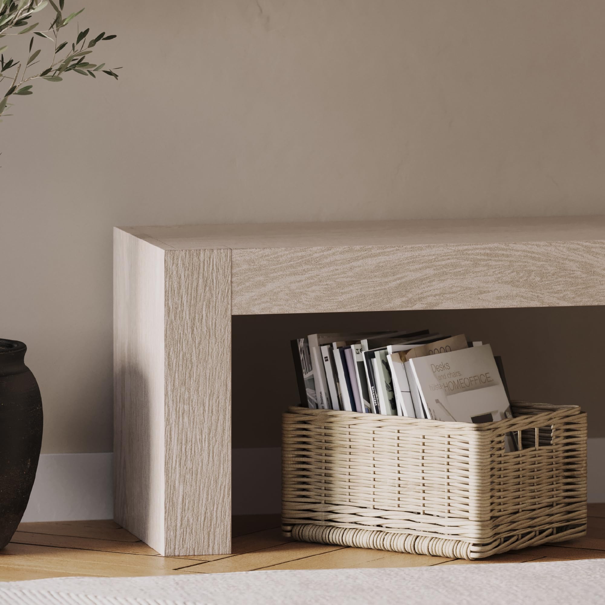 Zeno Bench Grey Solid Wood