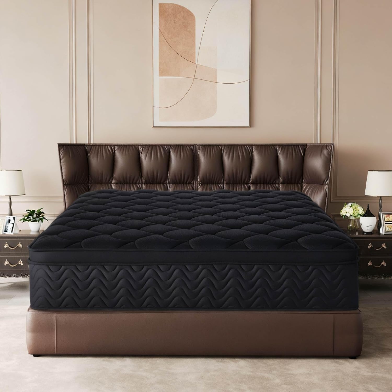 12 Inch King Mattress - Diamond Quilted Hybrid with Memory Foam