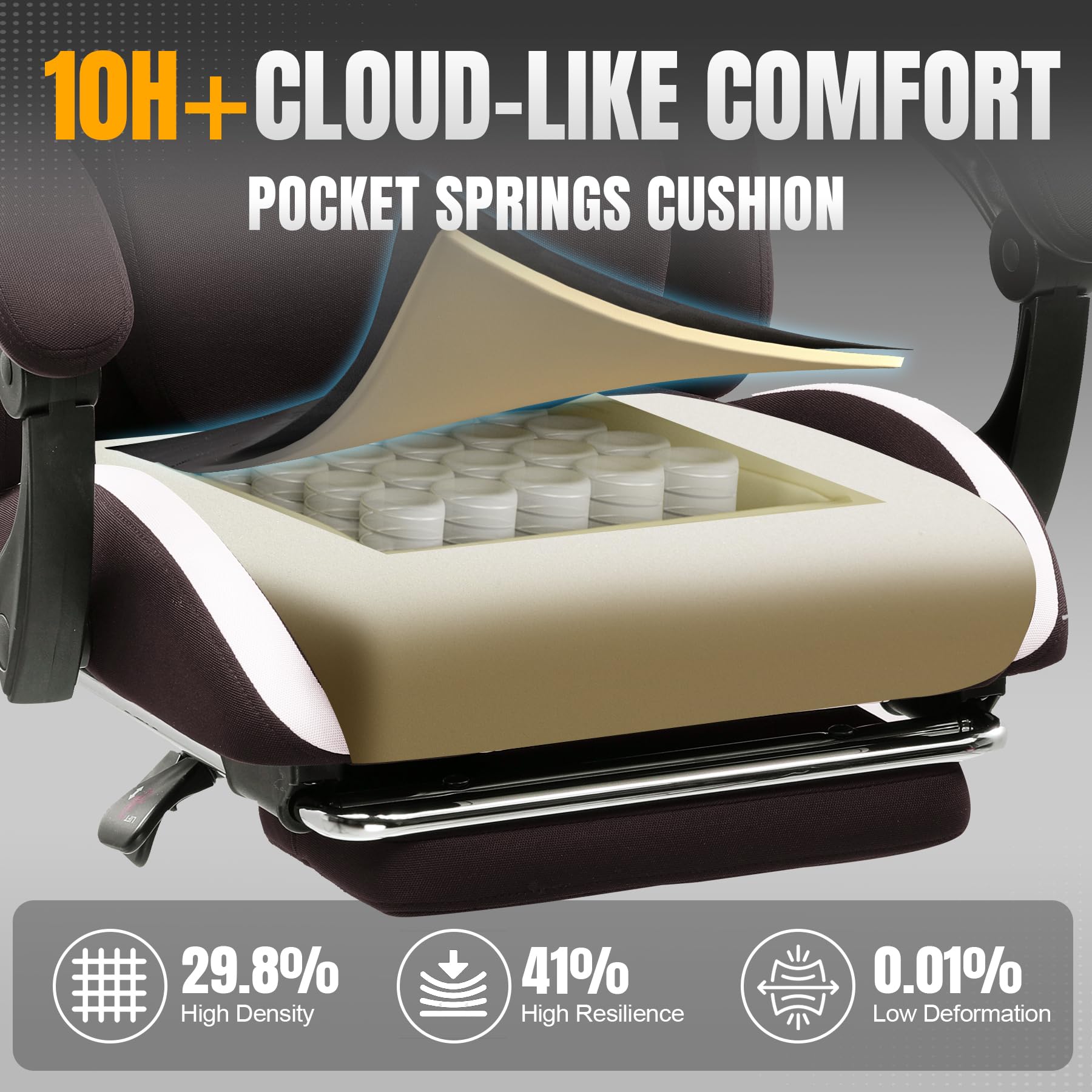 Ergonomic Gaming Chair with Footrest