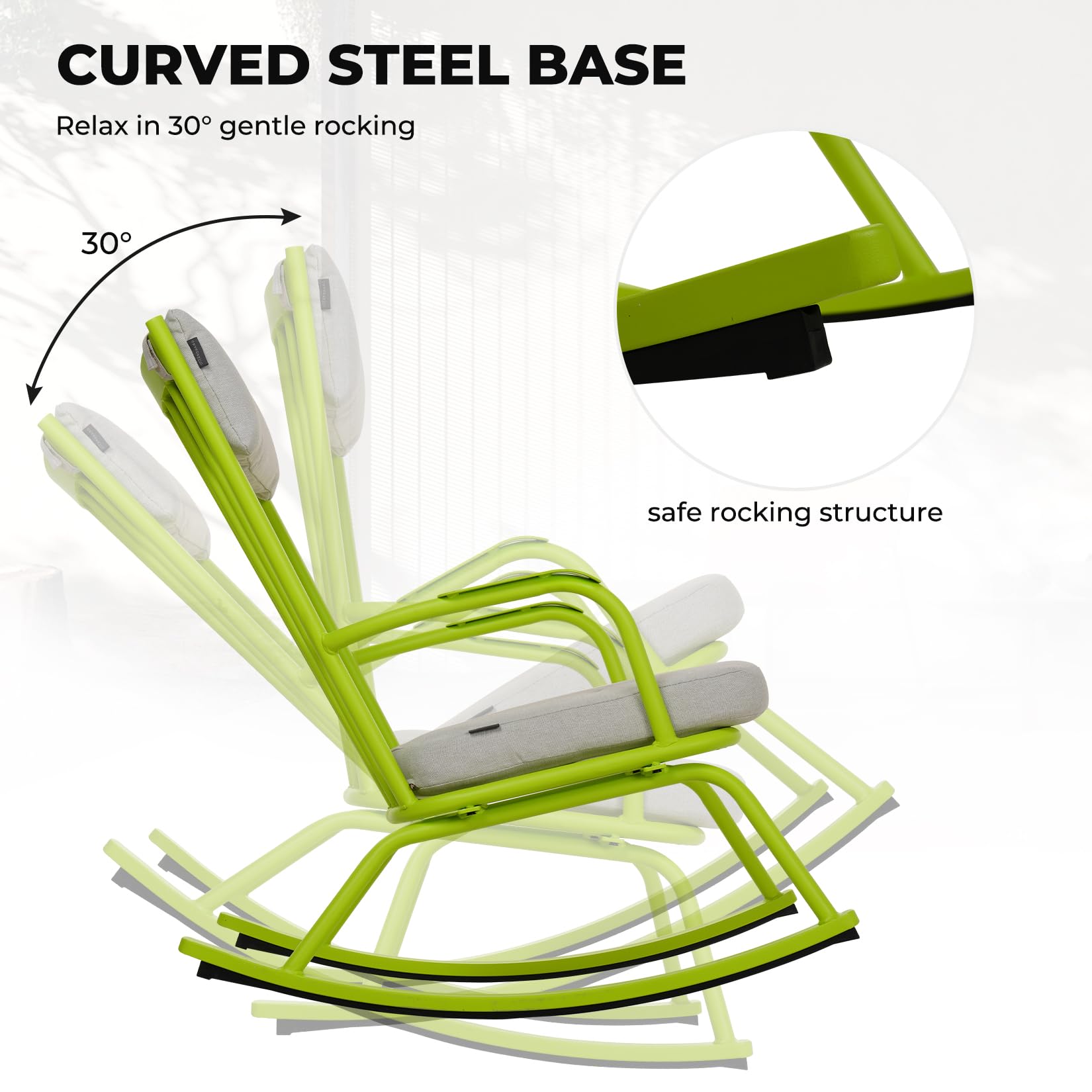 Outdoor Rocking Bistro Set with Cushions