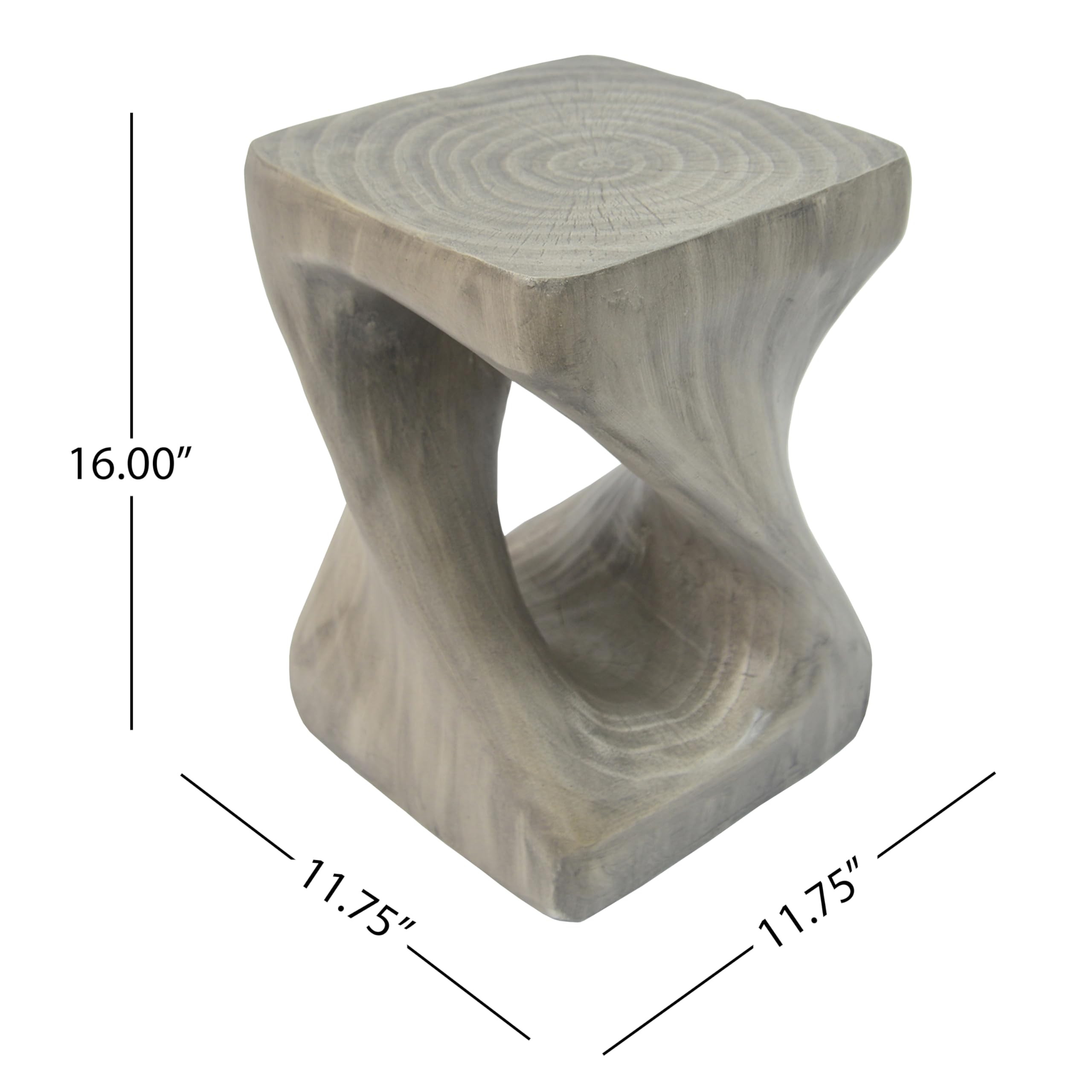 Spiral Twist Outdoor Accent Table Grey