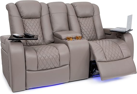 Home Theater Reclining Sofa with Fold-Down Table
