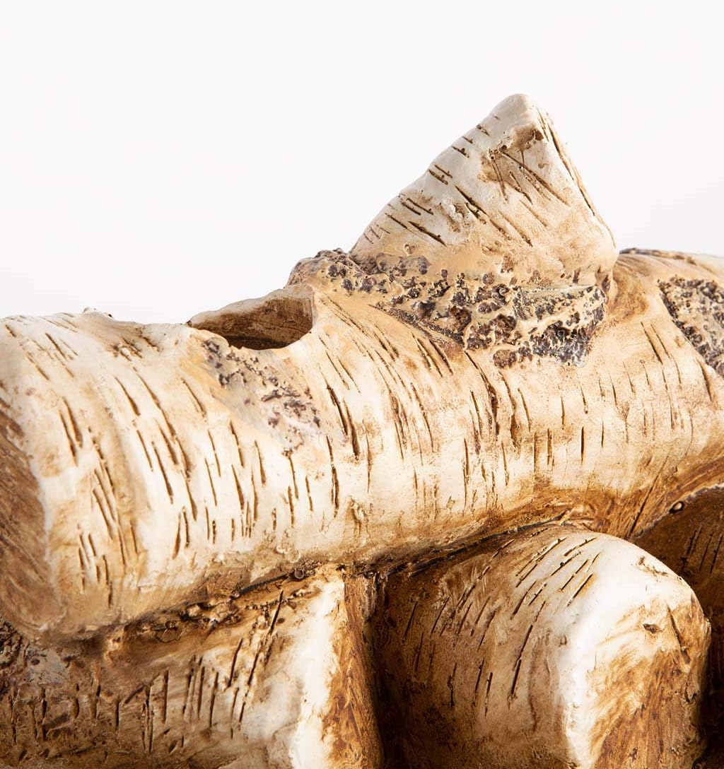 Faux Birch Wood Resin Logs Tea Light Candle Holder