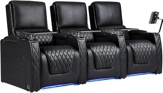 Zero Gravity Home Theater Recliner Sofa Row of 3