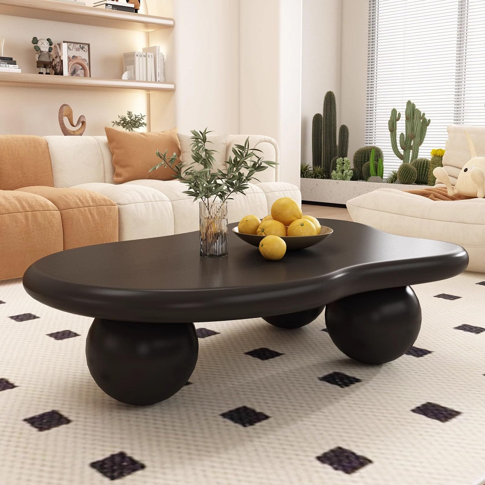 Cloud Shape Coffee Table with Ball Legs