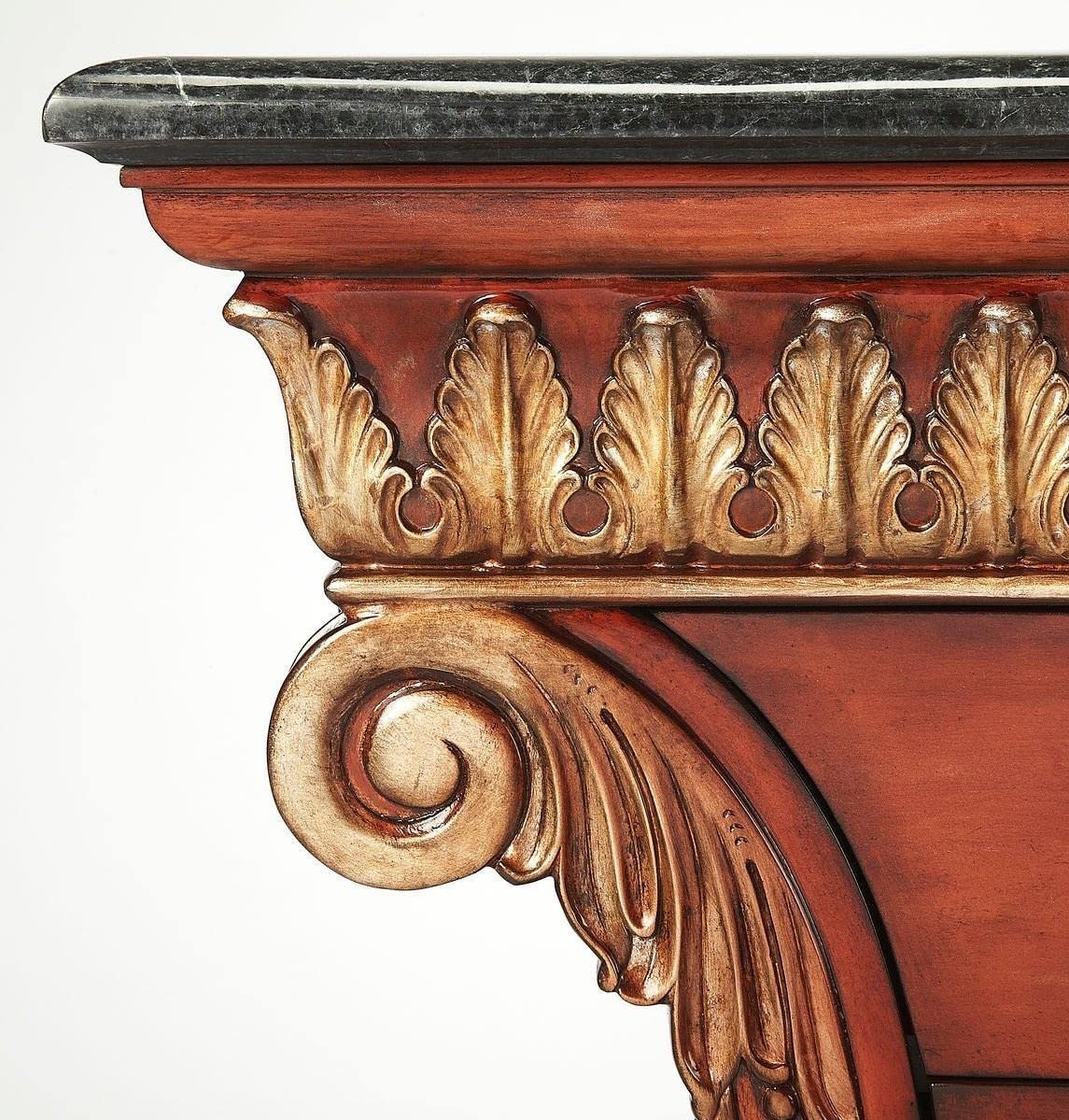 Fossil Stone Console Chest with 3 Drawers
