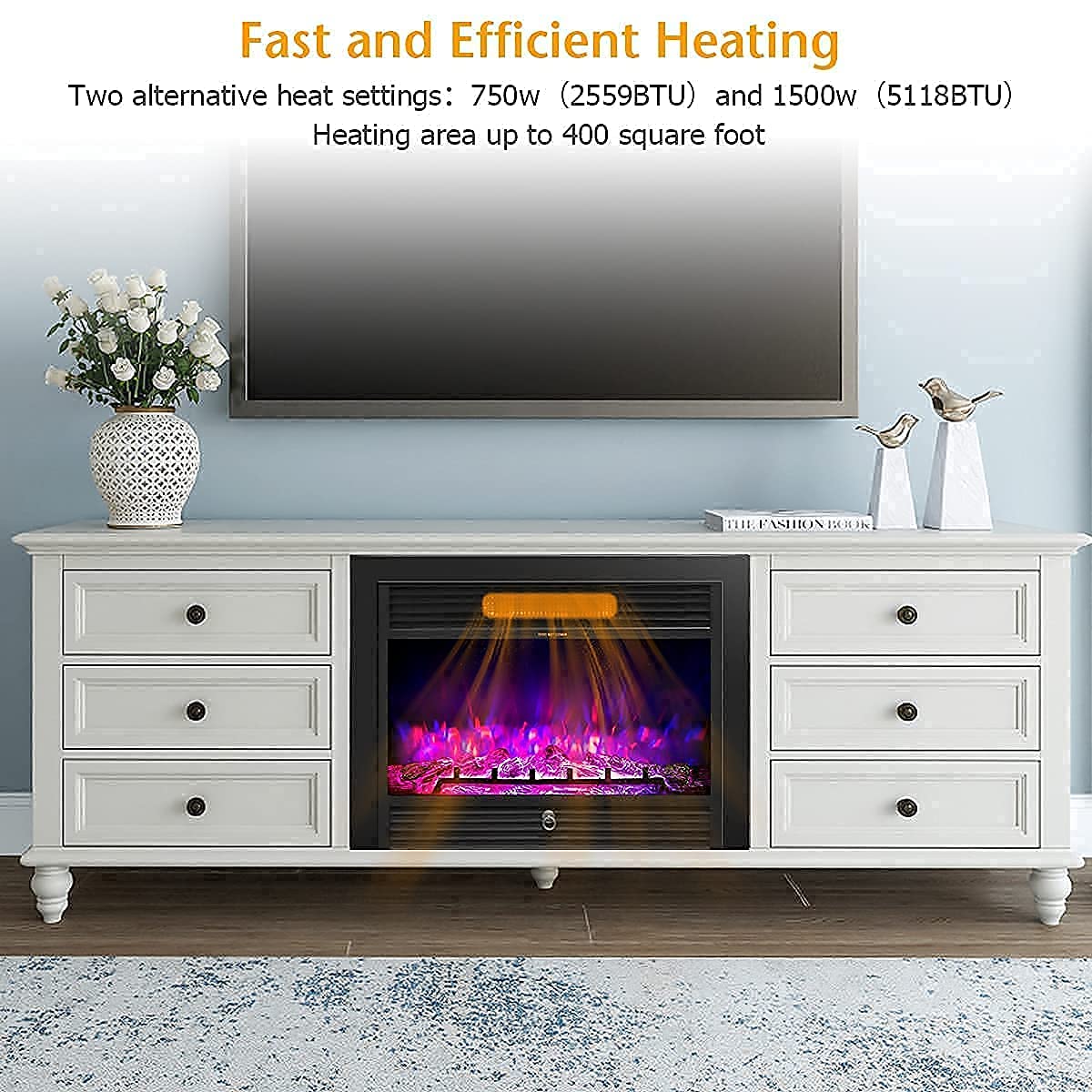 28.5" Electric Fireplace Insert with Remote Control