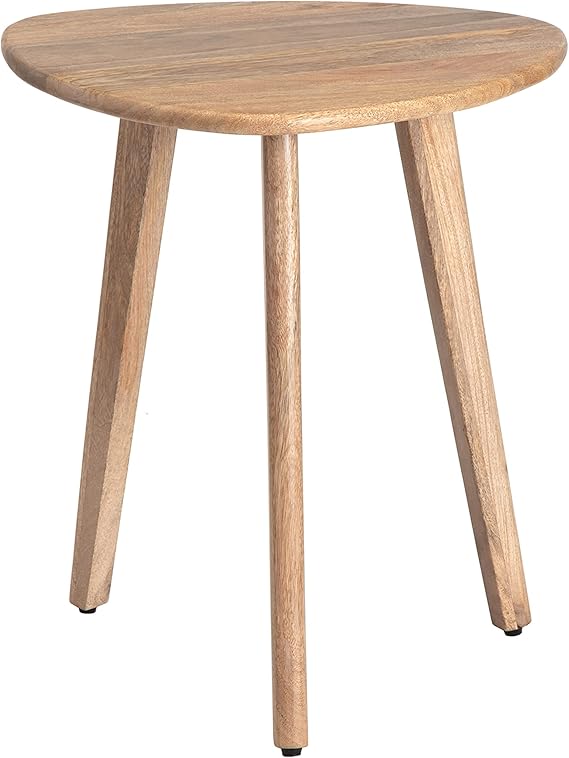Tri Pin Side Table - Handmade Mango Wood End Table