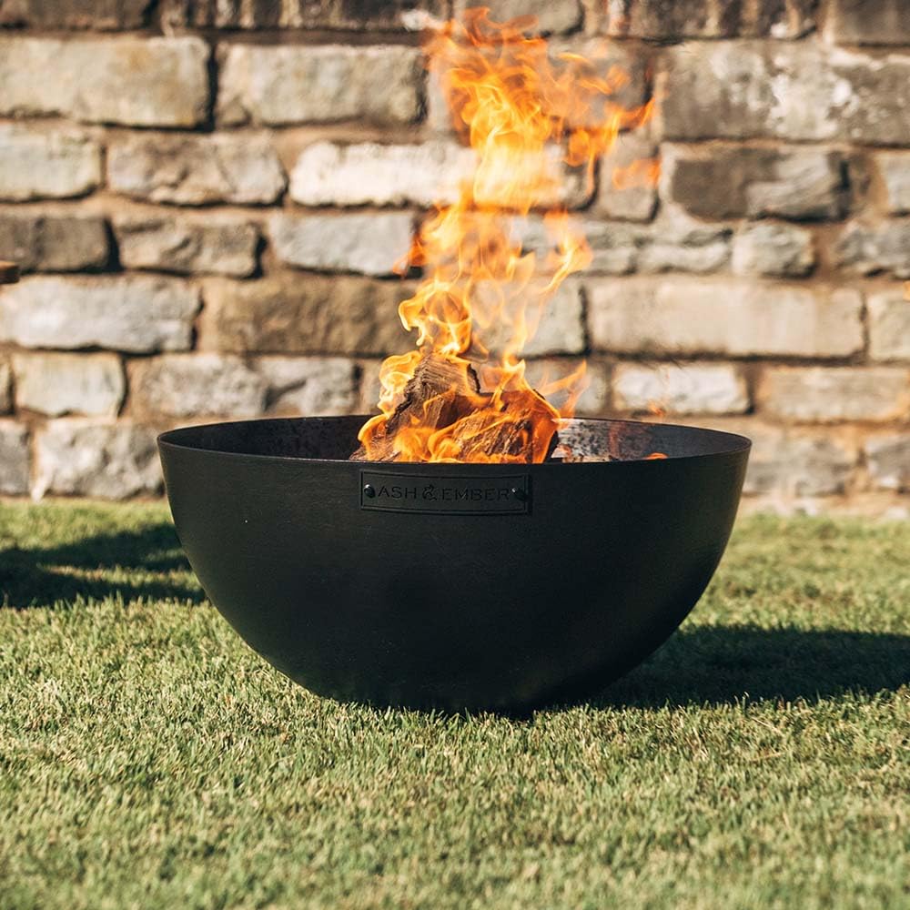 29" Hemisphere Fire Pit - Wood Burning Outdoor Fire Bowl