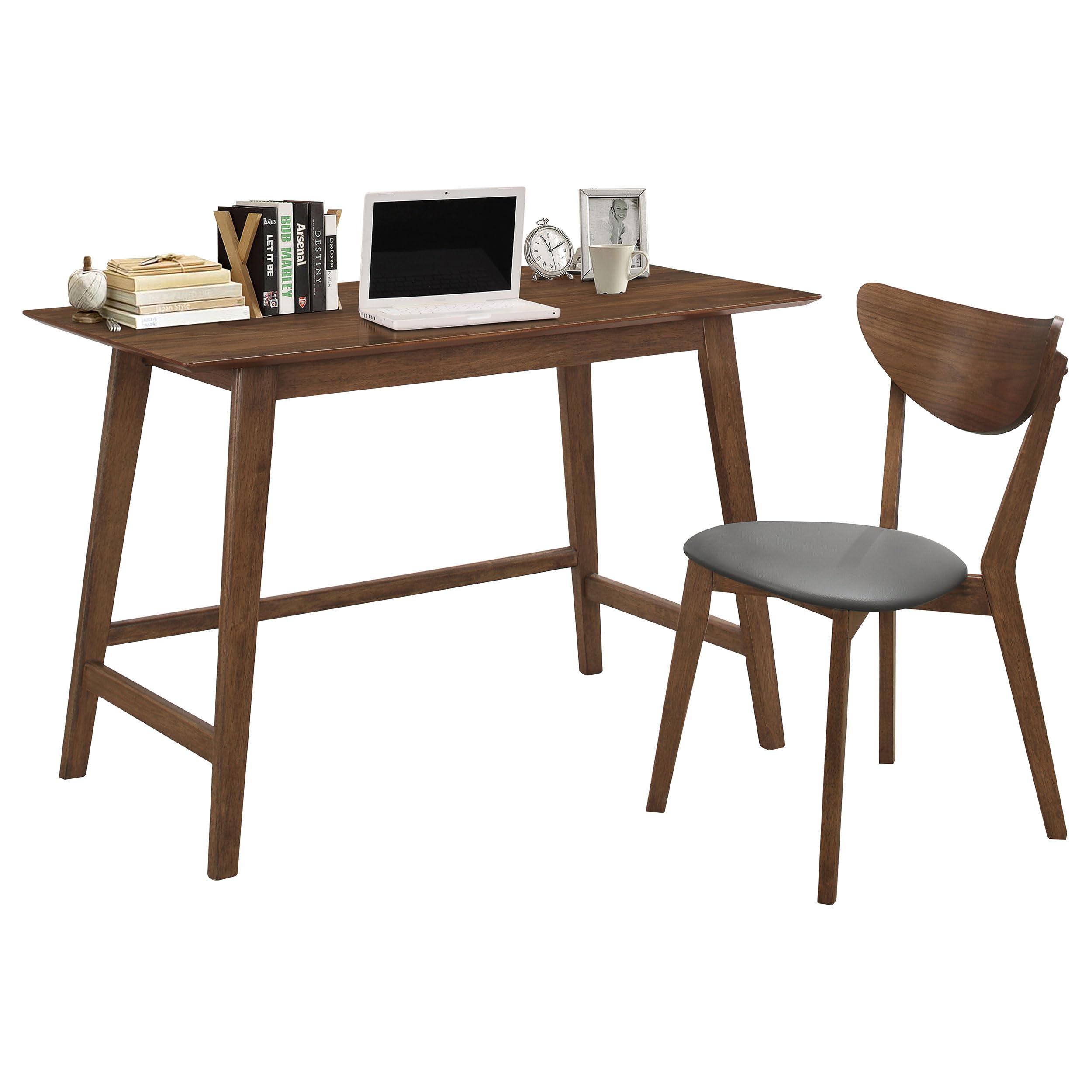 2-Piece Home Office Desk and Chair Set - Walnut