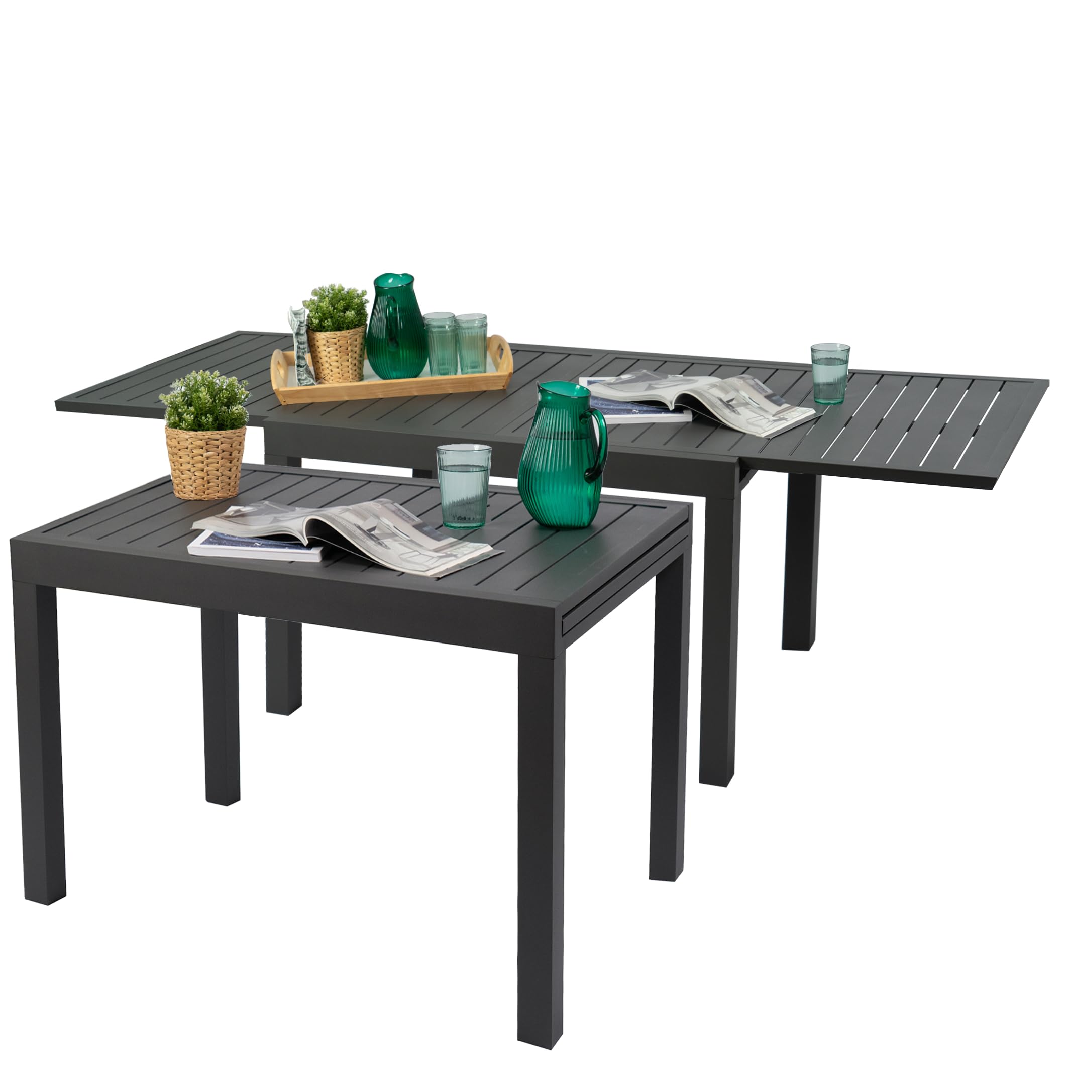 Villa Expandable Patio Dining Table - Aluminum Outdoor Furniture