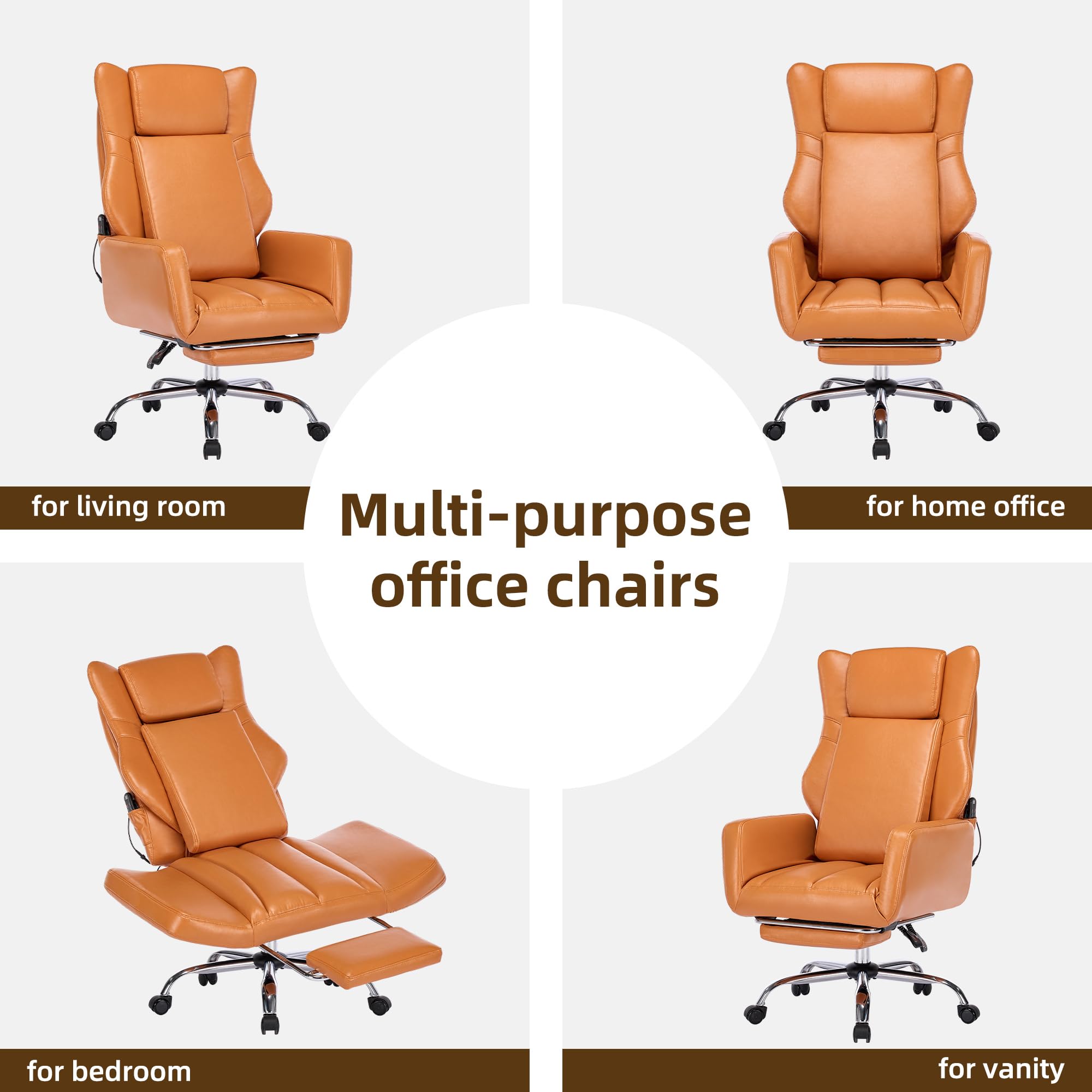 Ergonomic Office Chair with Massage and Footrest