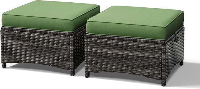 Outdoor Ottoman Set of 2 with Cushions