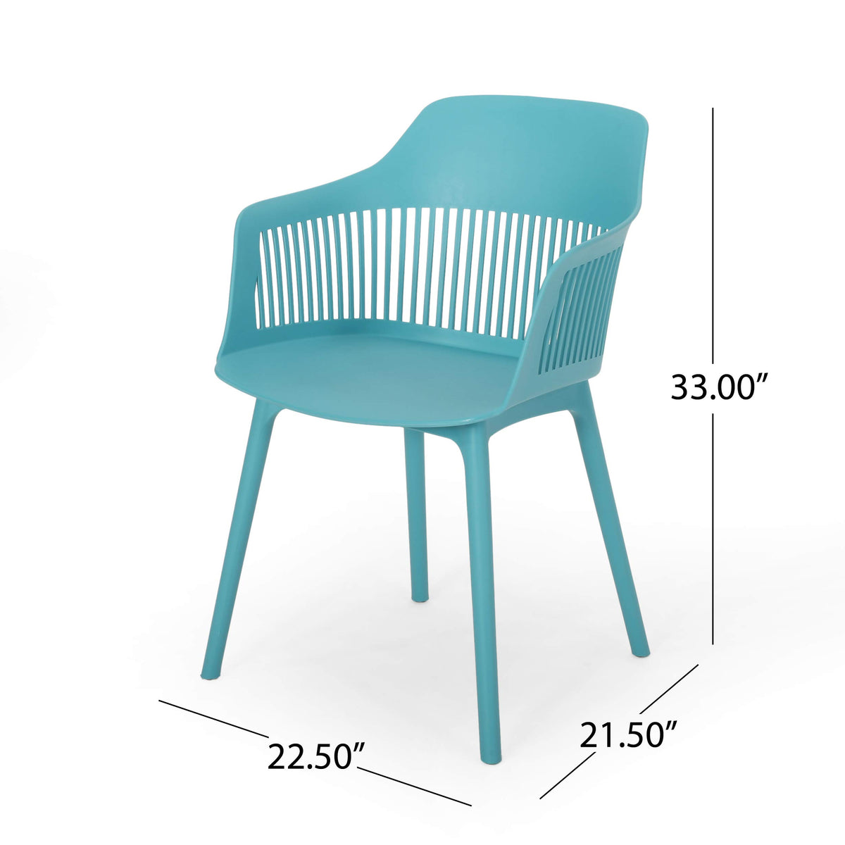 Outdoor Dining Chair Set of 4 Teal