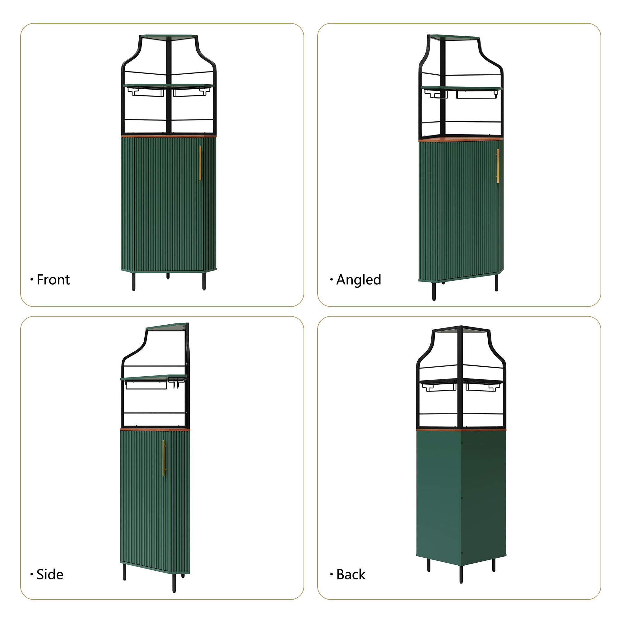 Corner Bar Cabinet with LED Strip