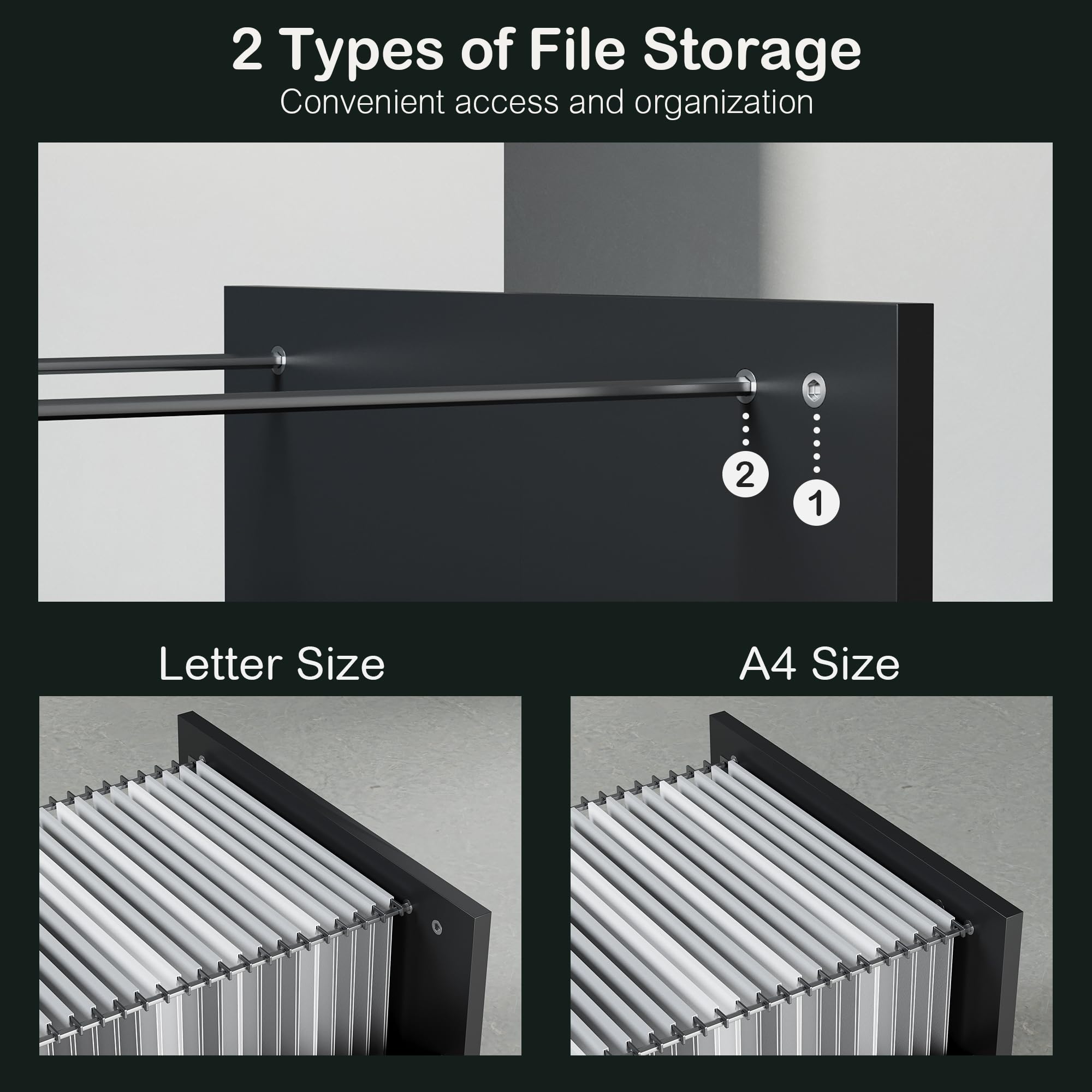 63" L-Shaped Standing Desk with File Cabinet and Privacy Panel