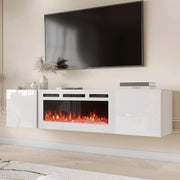 70" Floating TV Stand with Electric Fireplace