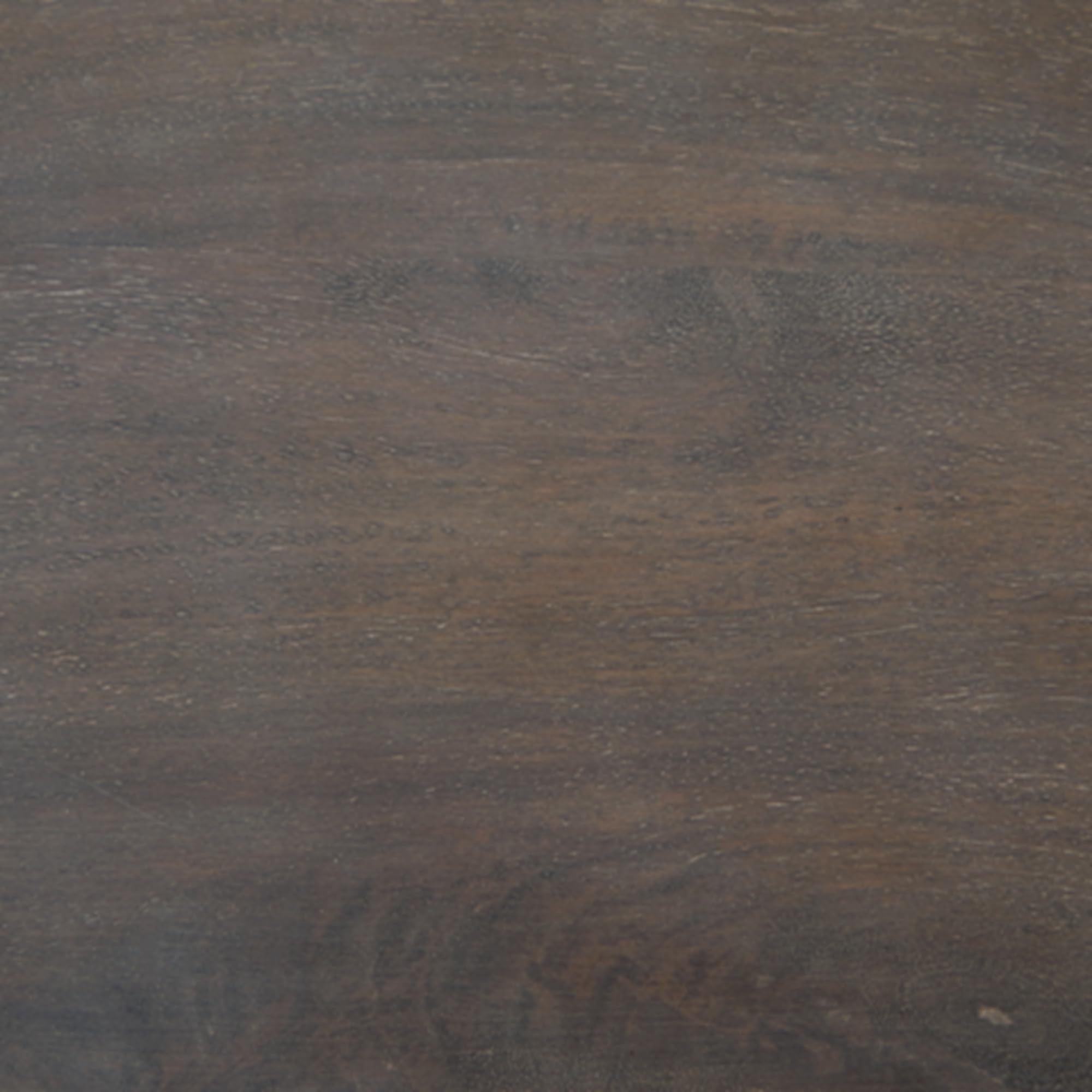 Industrial Accent Table with Metal Base - Dark Brown & Black
