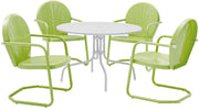 5-Piece Metal Outdoor Dining Set with Round Table and Chairs