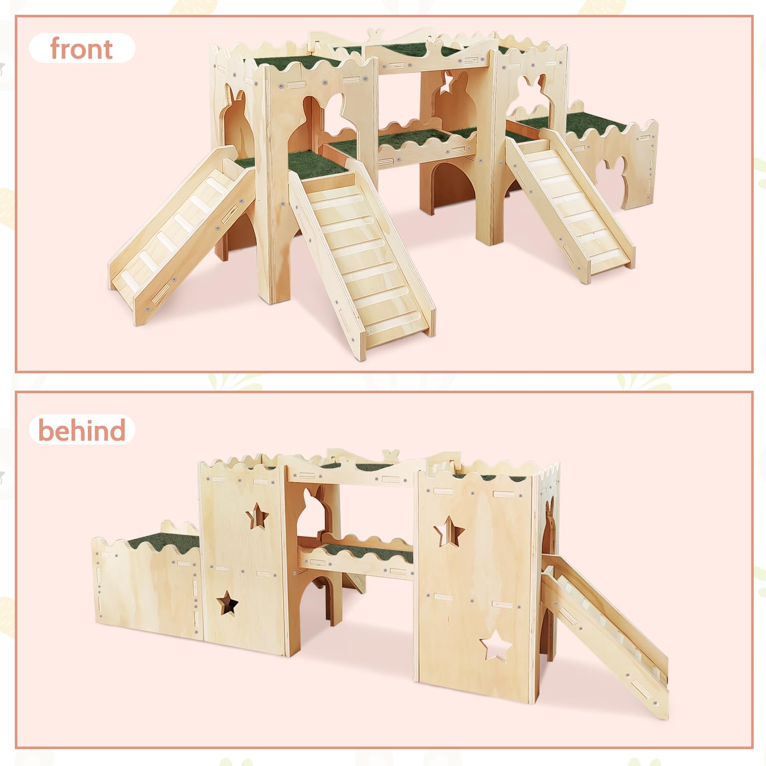 Extra Large Wooden Rabbit Castle Hideaway